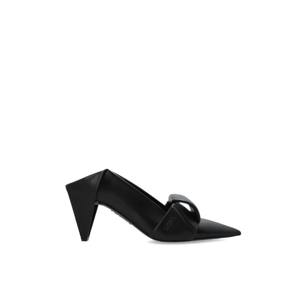 Leather heeled mules "Origami"